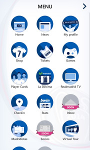 App Real Madrid _ menu